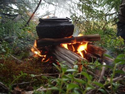 Fika uppe vid passet Kilen på lördagen.