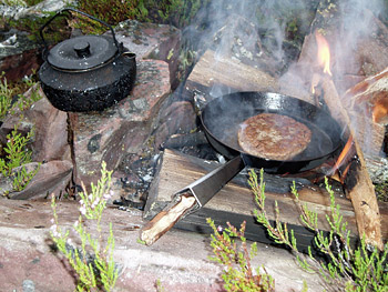 Kaffepanna och stekpanna.