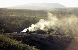 Lägereld vid "Gruvan", Vedungsfjällen.